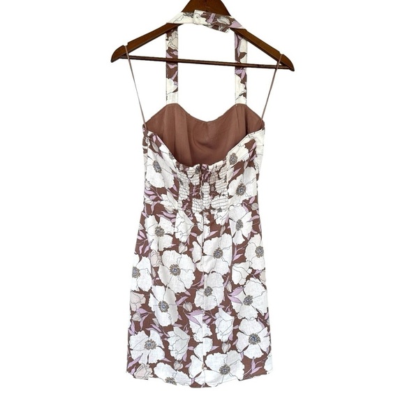 Abercrombie & Fitch fitted mini dress, sleeveless with halter top, linen blend - Picture 11 of 16